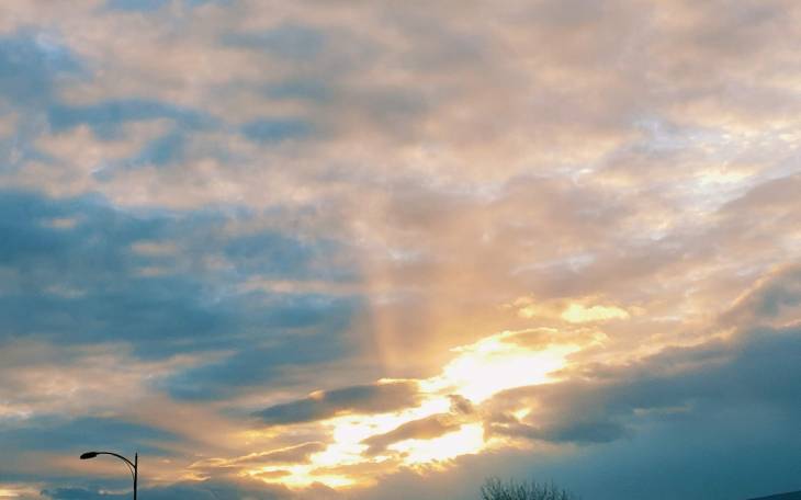 Frozen Sunset over Ithaca College, South Hill, Ithaca NY