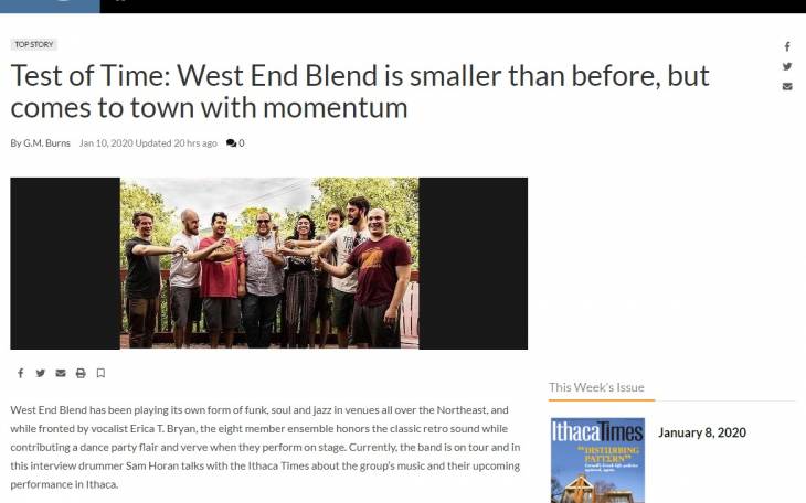 Test of Time: West End Blend is smaller than before, but comes to town with momentum - Ithaca Times